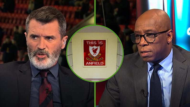 "Very Childish": Roy Keane And Ian Wright Hilariously Disagree On 'This Is Anfield' Sign