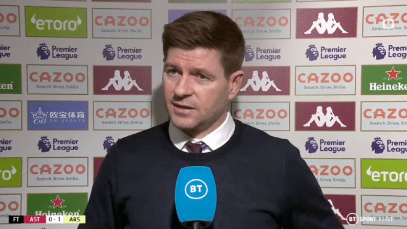 Watch: Steven Gerrard Calls Out BT Sport Interviewer For Poor Questions After Arsenal Loss