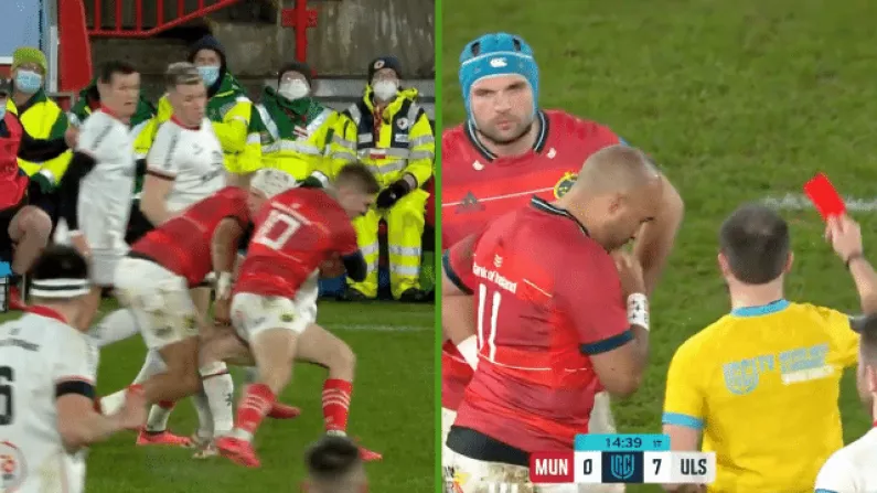 Watch: Simon Zebo Receives Red Card For Dangerous Ulster Tackle