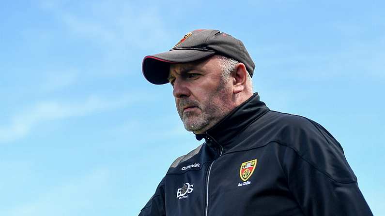 16 May 2021; Down manager Ronan Sheehan during the Allianz Hurling League Division 2A Round 2 match between Down and Carlow at McKenna Park in Ballycran, Down. Photo by Eoin Noonan/Sportsfile