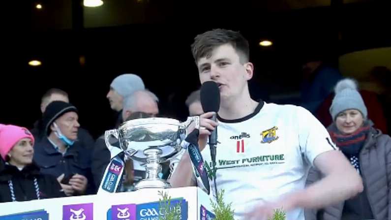 Kilmeena Captain Delivers Rip-Roaring All-Ireland Winning Speech