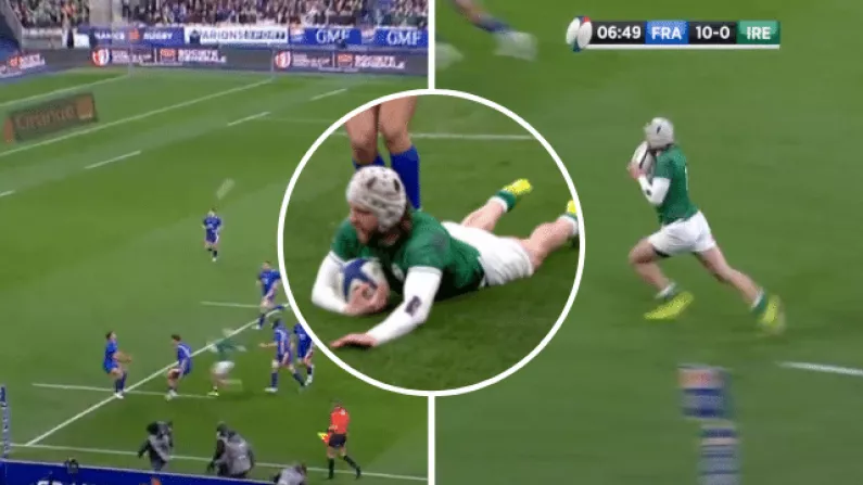 Watch: Brilliant Mack Hansen Scores Strange Try For Ireland In Paris