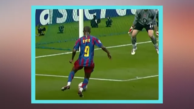 Samuel Eto'o through on goal in the Champions League final
