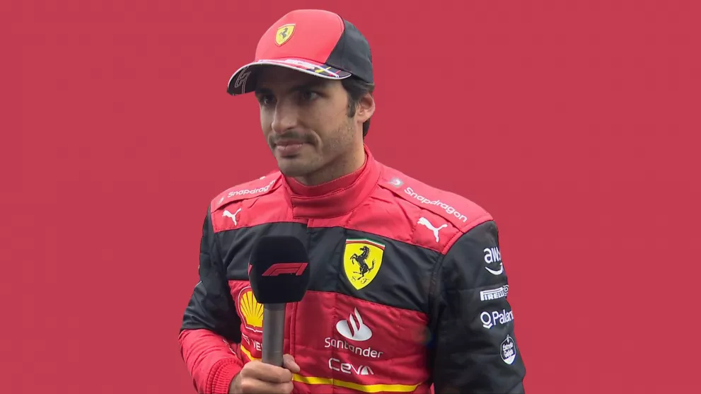 Carlos Sainz Ferrari pole position Silverstone