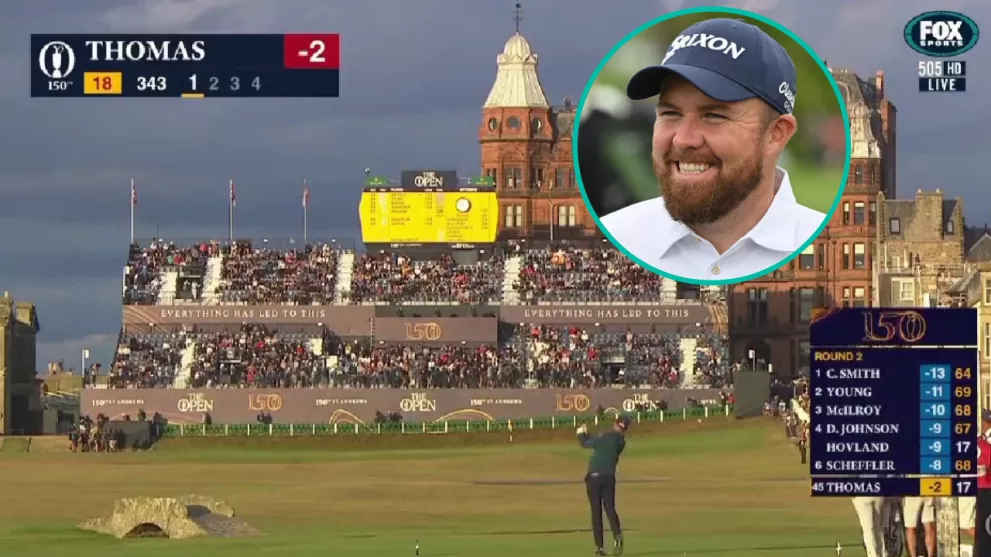 Shane Lowry and Justin Thomas enjoy a laugh at the Open