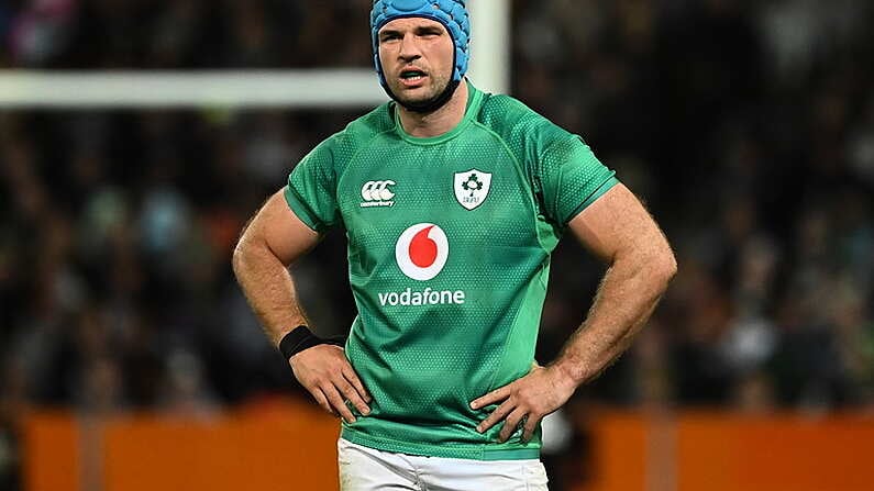 9 July 2022; Tadhg Beirne of Ireland during the Steinlager Series match between the New Zealand and Ireland at the Forsyth Barr Stadium in Dunedin, New Zealand. Photo by Brendan Moran/Sportsfile