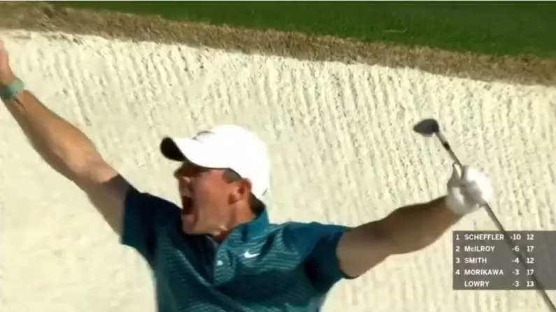 Outrageous Bunker Shot On 18th Sends Rory McIlroy Into Raptures