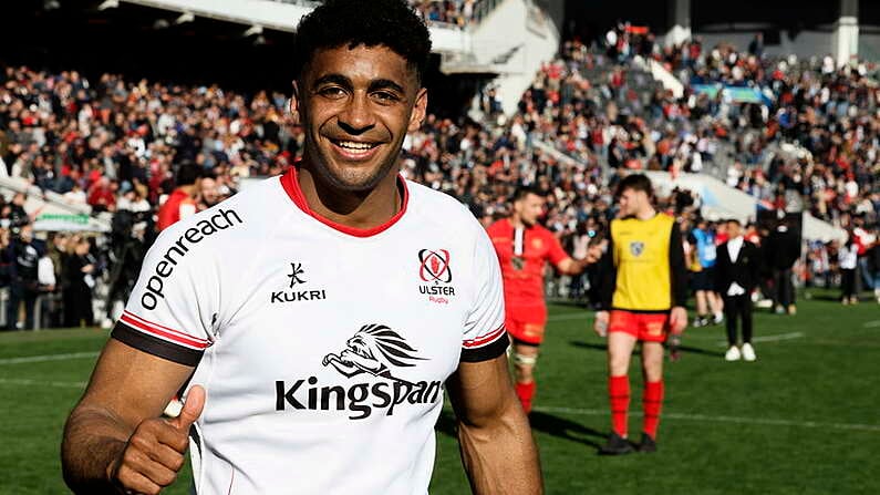 9 April 2022; Robert Baloucoune of Ulster after the Heineken Champions Cup Round of 16 first leg match between Toulouse and Ulster at Stade Ernest Wallon in Toulouse, France. Photo by John Dickson/Sportsfile