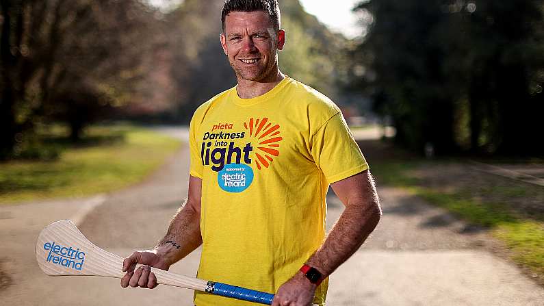 REPRO FREE***PRESS RELEASE NO REPRODUCTION FEE*** EDITORIAL USE ONLY 2022 Darkness Into Light Launch 28/4/2022 Pictured as the countdown to Darkness Into Light 2022 gets underway, former Tipperary hurler Padraic Maher, is reminding people to sign up to Darkness into Light, the annual fundraising event organised by Pieta and supported by Electric Ireland. The event will take place as the sun rises on Saturday May 7th, 2022 to raise funds for Pieta's vital support services for those in suicidal distress and who have been bereaved through suicide Mandatory Credit INPHO/Dan Sheridan