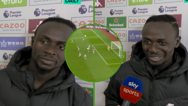 Watch: Sadio Mane Had Hilarious Post-Match Interview Moment After Villa Goal