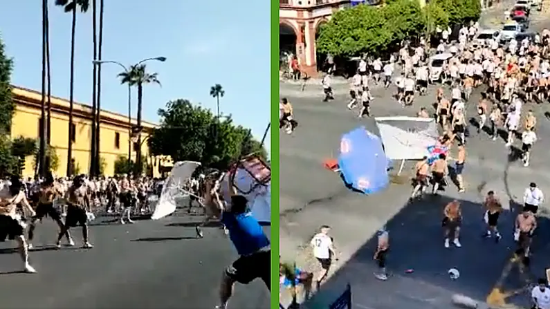 Ugly Scenes As Rangers Fans Take Over Seville Ahead Of Europa League Final
