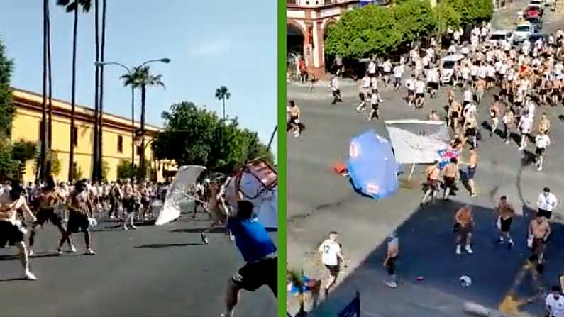 Ugly Scenes As Rangers Fans Take Over Seville Ahead Of Europa League Final