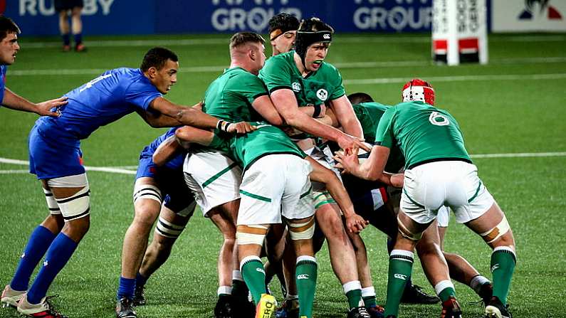 11 February 2022; Conor O Tighearnaigh of Ireland during the U20 Six Nations Rugby Championship match between France and Ireland at Stade Maurice David in Aix-en-Provence, France. Photo by Manuel Blondeau/Sportsfile