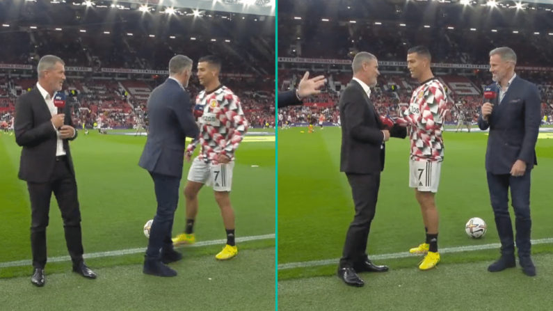 Watch: Cristiano Ronaldo Completely Blanks Jamie Carragher After His Criticism Of Player