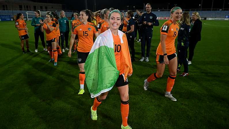 6 September 2022; Denise O'Sullivan of Republic of Ireland after the FIFA Women's World Cup 2023 Qualifier match between Slovakia and Republic of Ireland at National Training Centre in Senec, Slovakia. Photo by Stephen McCarthy/Sportsfile