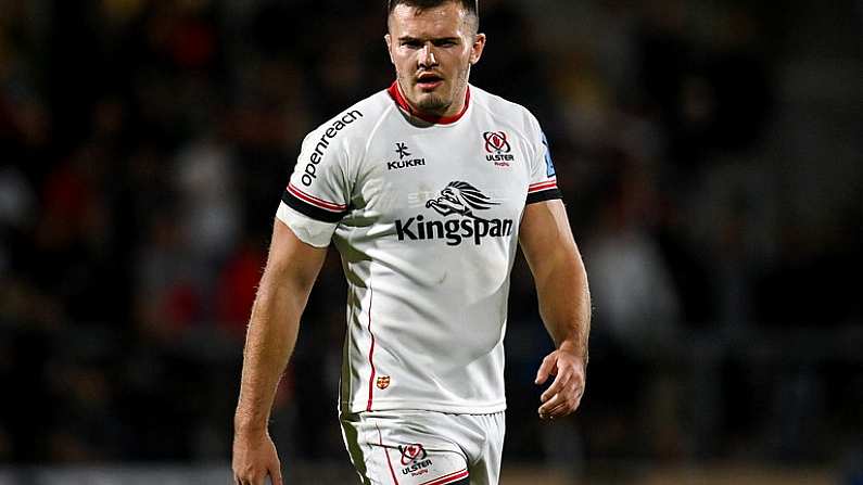 24 September 2021; Jacob Stockdale of Ulster during the United Rugby Championship match between Ulster and Glasgow Warriors at Kingspan Stadium in Belfast. Photo by Harry Murphy/Sportsfile