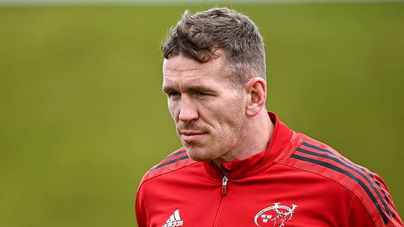 5 April 2022; Chris Farrell during Munster rugby squad training at University of Limerick in Limerick. Photo by Piaras O Midheach/Sportsfile