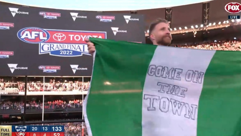 Zach Tuohy Carries Portlaoise Flag To Collect AFL Medal