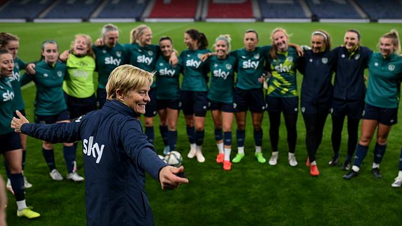 10 October 2022; Manager Vera Pauw during a Republic of Ireland Women training session at Hampden Park in Glasgow, Scotland. Photo by Stephen McCarthy/Sportsfile