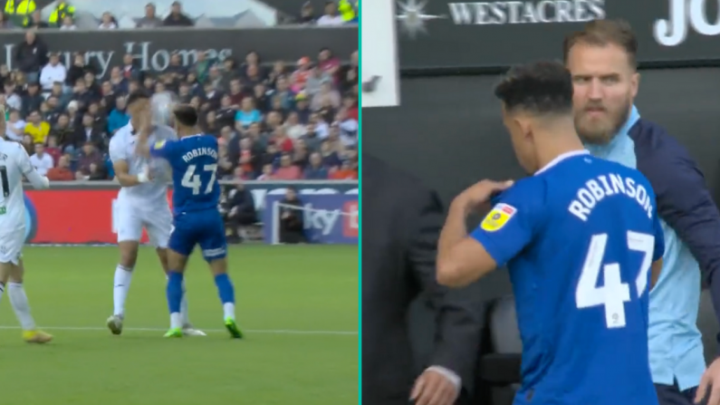 Watch: Callum Robinson Gets Early Red Card For 'Moment Of Madness' In Welsh Derby