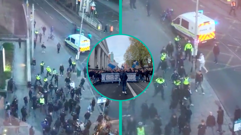 Footage Shows Gent Fans Clashing With Gardaí In Dublin City Centre