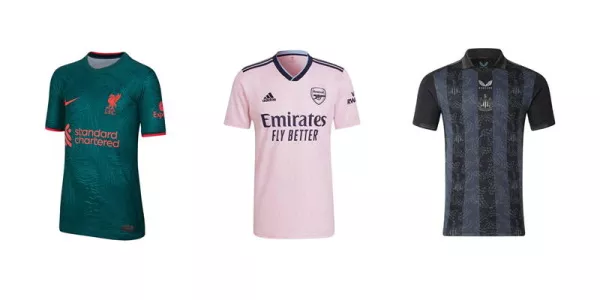 Football Gifts Third kits: Liverpool, Arsenal, Newcastle