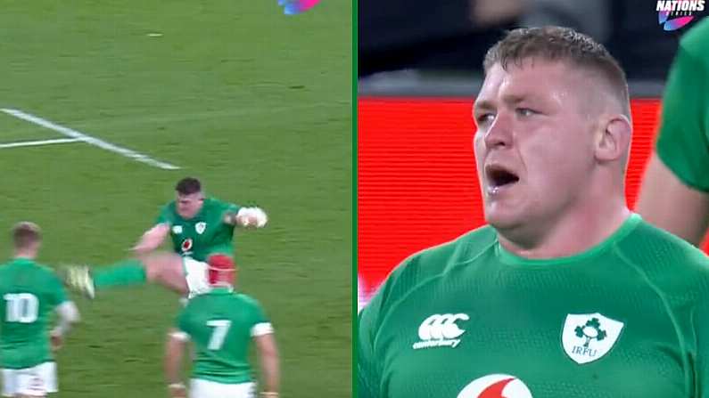 The Aviva Crowd Were Loving Tadhg Furlong's Epic Clearance Kick