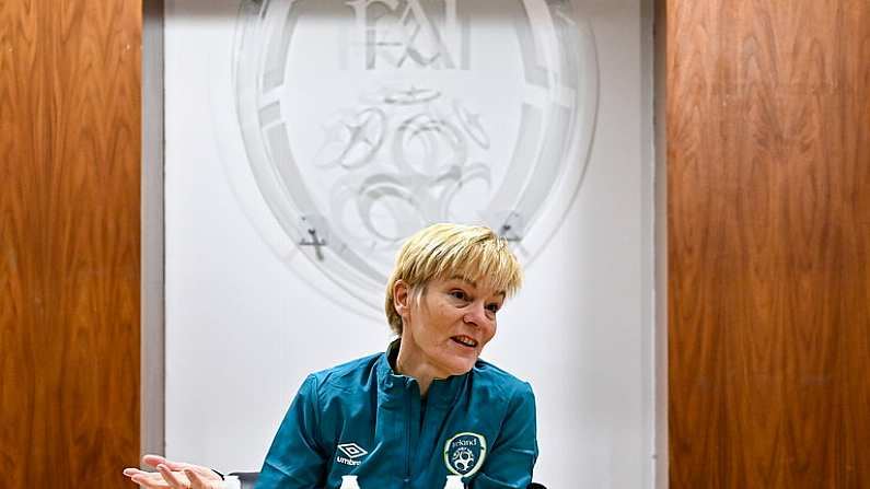 16 December 2022; Republic of Ireland Manager Vera Pauw during a press conference at FAI HQ in Abbotstown, Dublin. Photo by Piaras O Midheach/Sportsfile