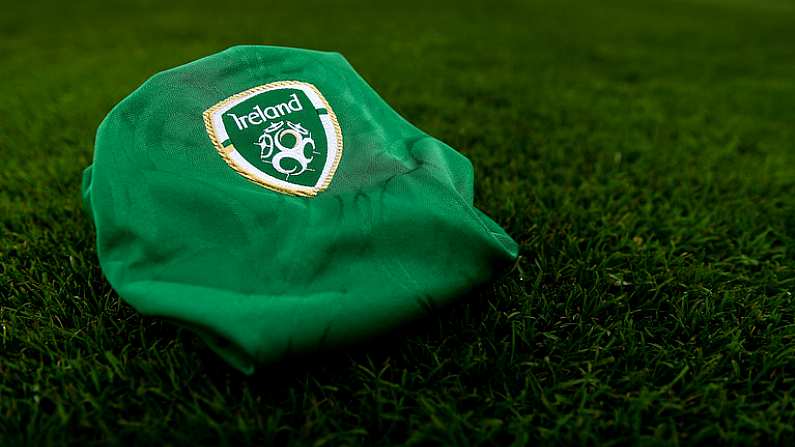 18 October 2020; A detailed view of the Republic of Ireland women's team jersey in Duisburg, Germany. Photo by Stephen McCarthy/Sportsfile