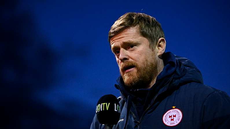 15 March 2024; Shelbourne manager Damien Duff before the SSE Airtricity Men's Premier Division match between St Patrick's Athletic and Shelbourne at Richmond Park in Dublin. Photo by Seb Daly/Sportsfile