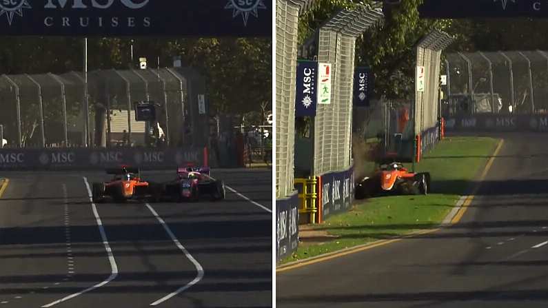 Shocking Moment As F3 Rival Swerves To Crash Into Irishman Alex Dunne