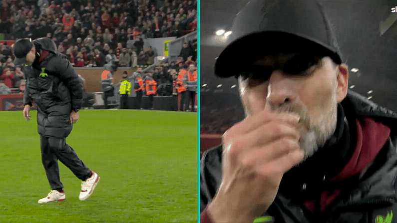 Hilarious Moment As Sky Sports Cameraman Helps Jurgen Klopp Avoid Personal Disaster At Anfield