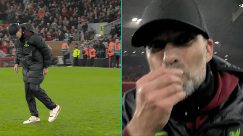 Hilarious Moment As Sky Sports Cameraman Helps Jurgen Klopp Avoid Personal Disaster At Anfield