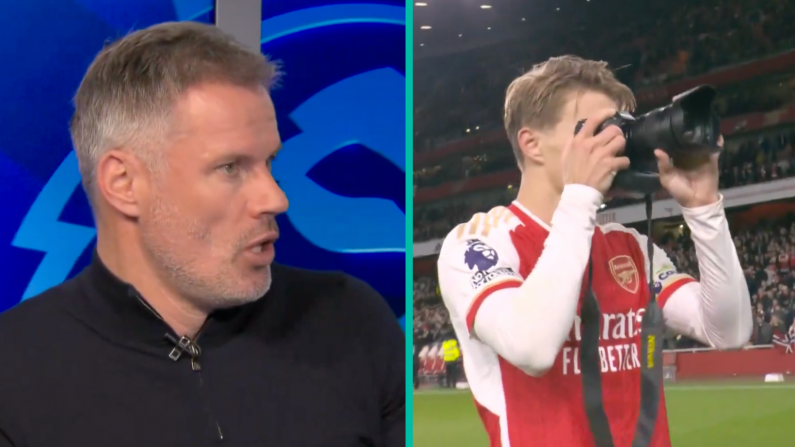 Jamie Carragher Clashes With Reporter Over Martin Odegaard Celebrations
