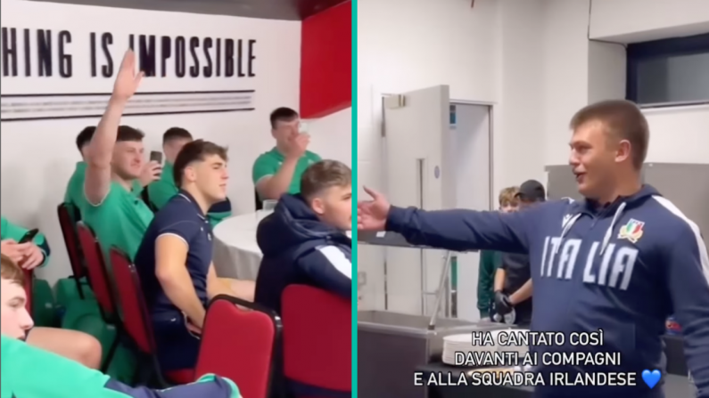 Italy Prop Serenades Ireland U20s Team With Rendition Of "Time To Say Goodbye"