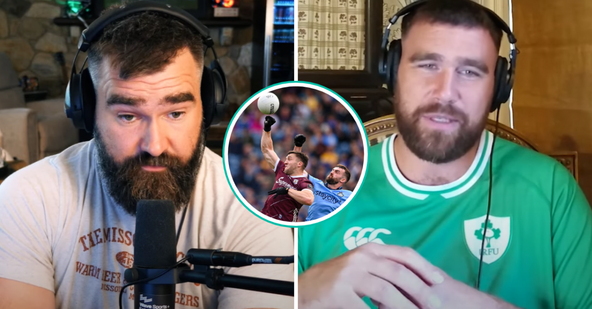 Jason Kelce Implores Travis To Dive Into Gaelic Football After Dublin Visit | Balls.ie