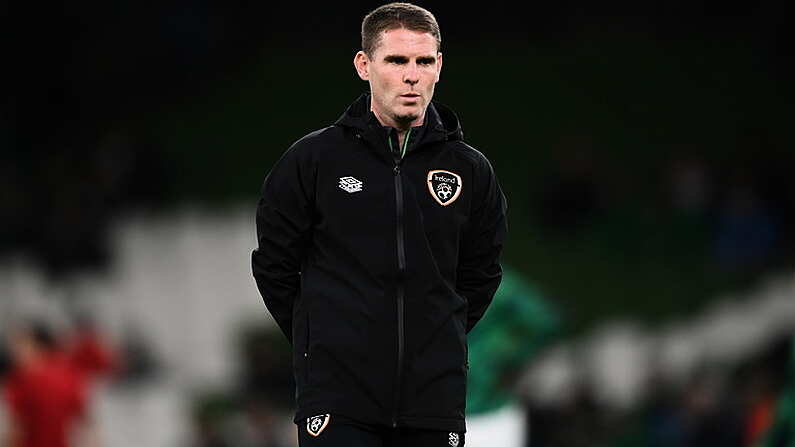 12 October 2021; Republic of Ireland coach Anthony Barry before the international friendly match between Republic of Ireland and Qatar at Aviva Stadium in Dublin. Photo by Stephen McCarthy/Sportsfile