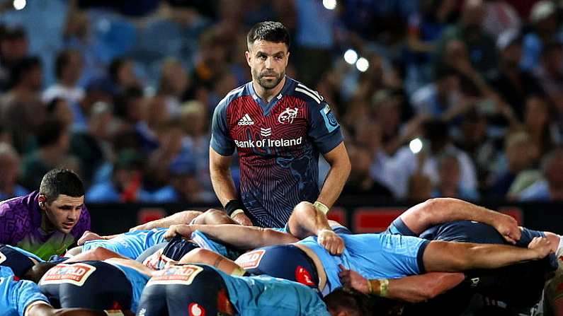 20 April 2024; Conor Murray of Munster during the United Rugby Championship match between Vodacom Bulls and Munster at Loftus Versfeld Stadium in Pretoria, South Africa. Photo by Shaun Roy/Sportsfile