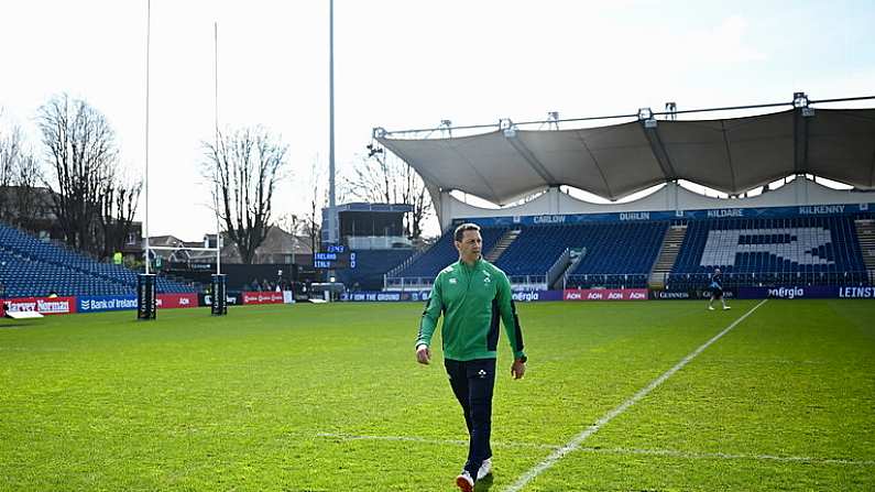 31 March 2024; Ireland head coach Scott Bemand before the Women's Six Nations Rugby Championship match between Ireland and Italy at the RDS Arena in Dublin. Photo by Harry Murphy/Sportsfile