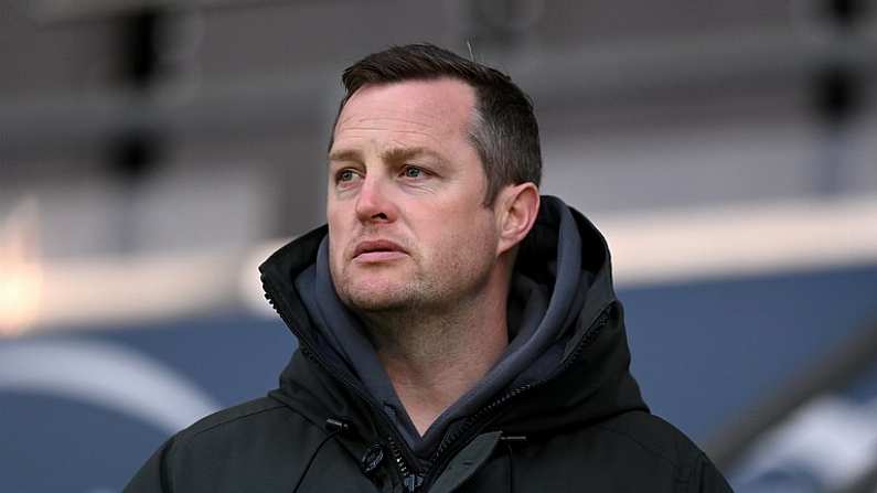 29 April 2024; St Patrick's Athletic manager Jon Daly during the SSE Airtricity Men's Premier Division match between Shamrock Rovers and Drogheda United at Tallaght Stadium in Dublin. Photo by Stephen McCarthy/Sportsfile