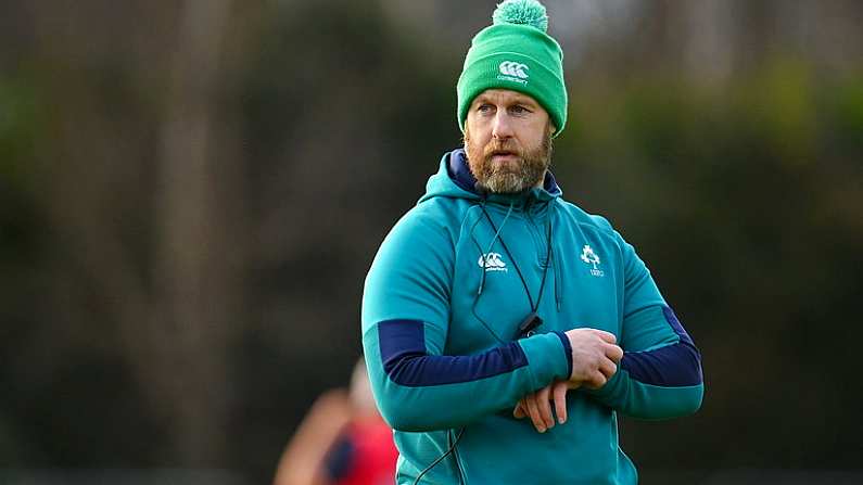 15 December 2023; Ireland assistant coach Willie Faloon before the U20 international friendly match between Ireland and Italy at UCD Bowl in Dublin. Photo by Seb Daly/Sportsfile