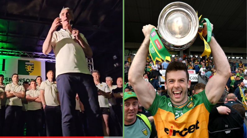 Jim McGuinness Bigs Up Sam Charge In Rousing Donegal Homecoming Speech