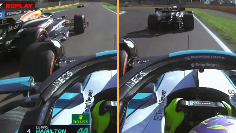 Furious Max Verstappen Cut Across Lewis Hamilton After Ruining His Lap In Imola