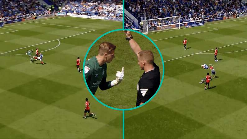 Luton Town Goalkeeper Sent Off After Hilarious Hacks On Two Portsmouth Players