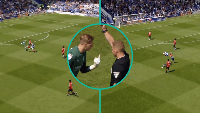 Luton Town Goalkeeper Sent Off After Hilarious Hacks On Two Portsmouth Players