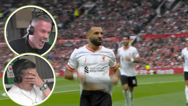 Camera Catches Carragher In Stitches After Neville Suffers Savage Commentator's Curse