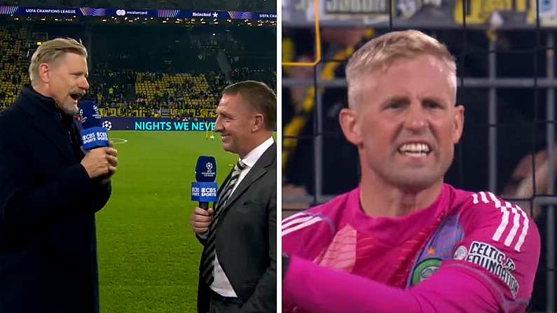 Peter Schmeichel Was Left To Rue His Pre-Match Joke To Celtic Boss Rodgers