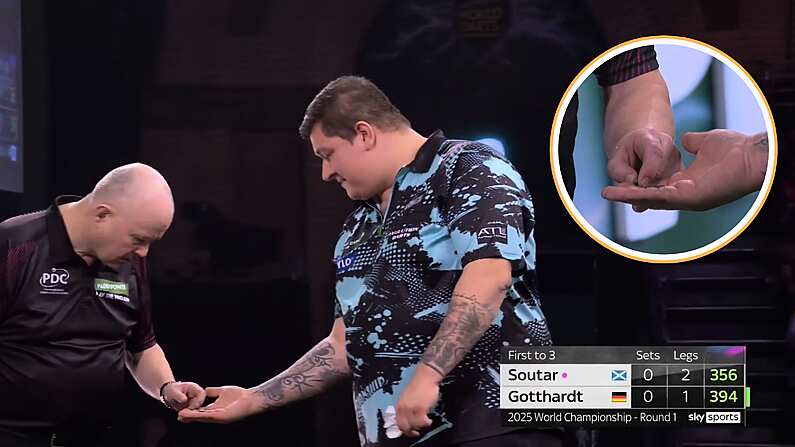 Bizarre Scenes As Darts Player Snaps Barrell In Half, Delaying Game