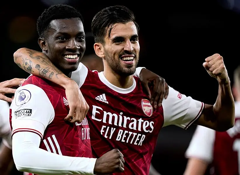 Ceballos and Eddie Nketiah celebrated together in a show of unity following their own altercation earlier in the season.