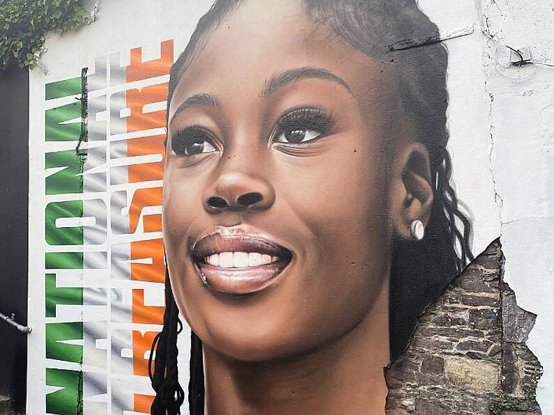 Mural of Rhasidat Adeleke first of many at Waterford Walls Festival